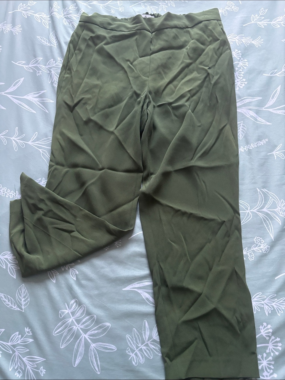 Babaton Olive Green Straight-Leg Chinos
